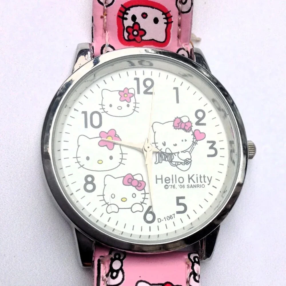 Hello Kitty Wrist Watch  by Sanrio  w Pink + Black Ms. Hello Kitty Everywhere